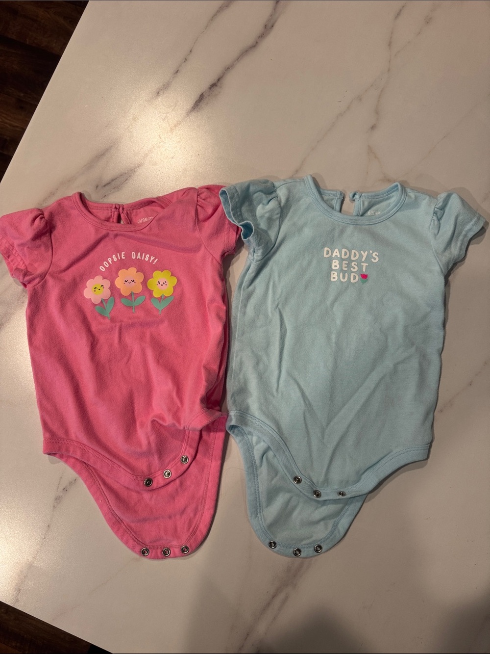 Pink & Light Blue Baby One-Piece Bodysuits - Pack of 2